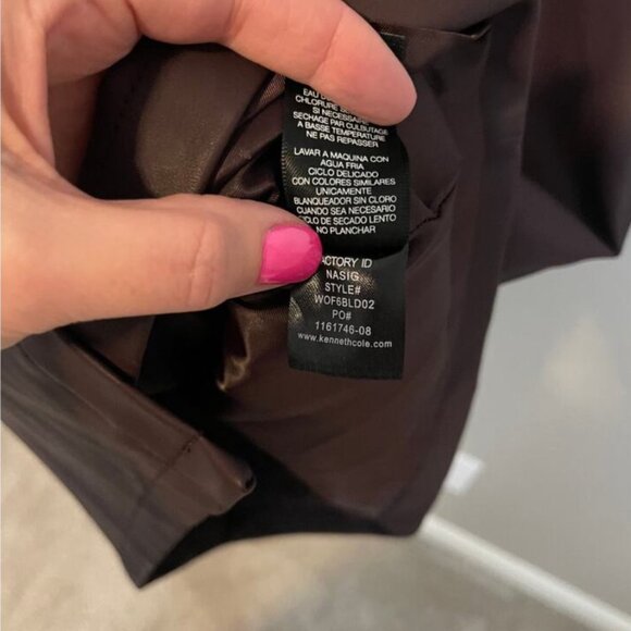 Kenneth Cole Faux Leather Plum Color Sleeveless Dress - Picture 6 of 7